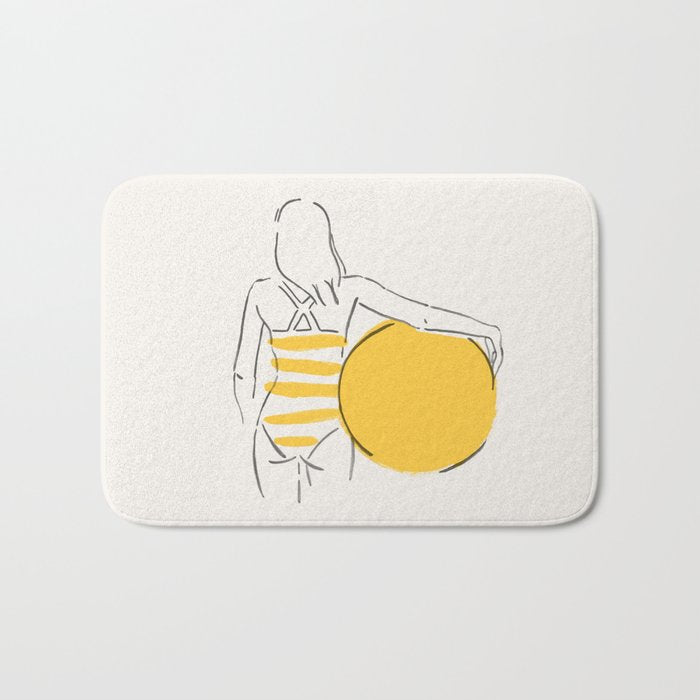 Summer ready - line drawing Bath Mat Gallery Image 1