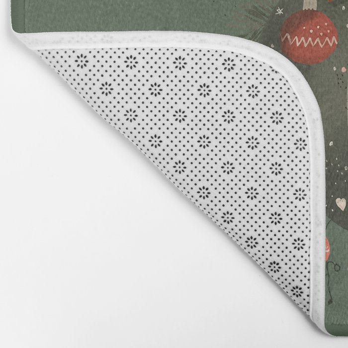 Festive Ho Ho Ho Bauble Green  Bath Mat Gallery Image 2