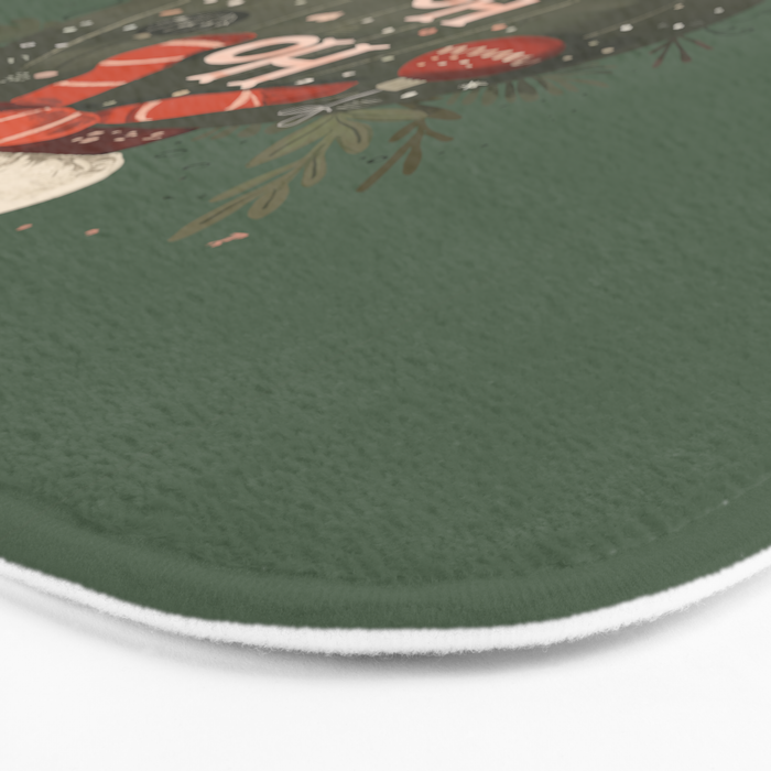 Festive Ho Ho Ho Bauble Green  Bath Mat Gallery Image 3