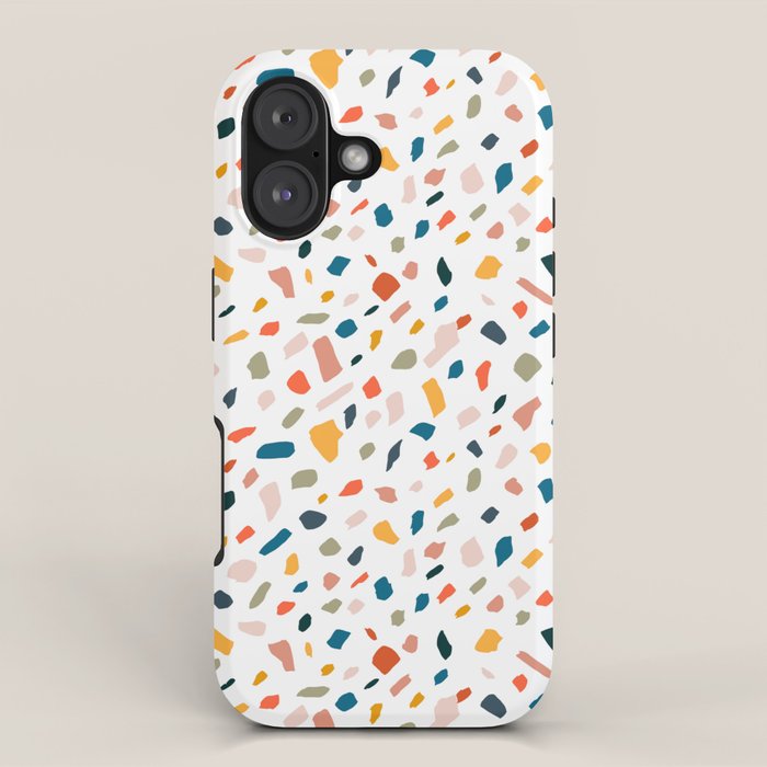 Terrazzo, Abstract Quirky Shapes Bohemian Modern Pattern Confetti Celebration Random Colorful Shapes iPhone Case Gallery Image 1