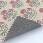 Marigold - pink and teal on linen Rug Gallery Image 4