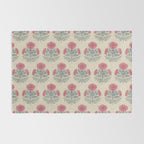 Marigold - pink and teal on linen Rug Gallery Image 2