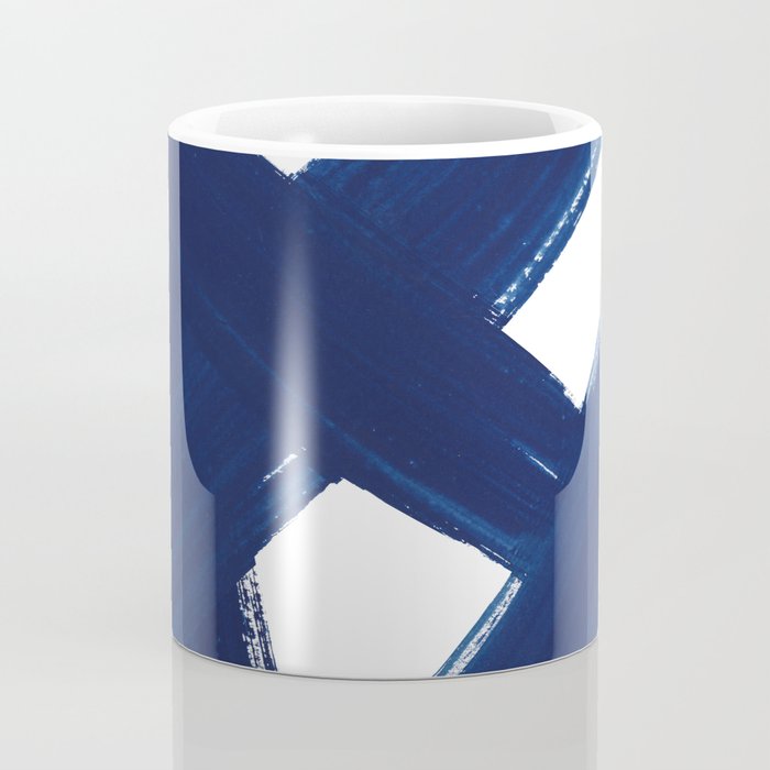 Indigo Abstract Brush Strokes | No. 3 Coffee Mug Gallery Image 4