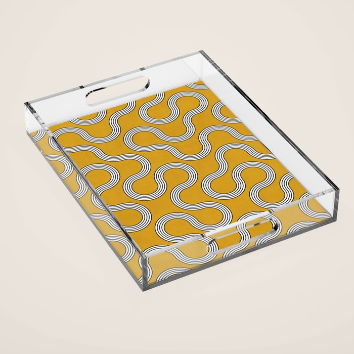 My Favorite Geometric Patterns No.31 - Mustard Yellow Acrylic Tray Gallery Image 1