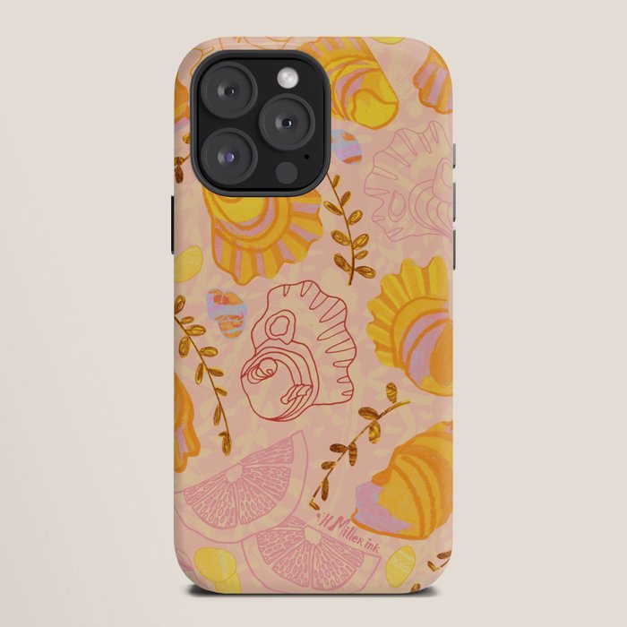 Coastal Oysters on the Beach in Lemon Orange & Peach iPhone Case Gallery Image 12