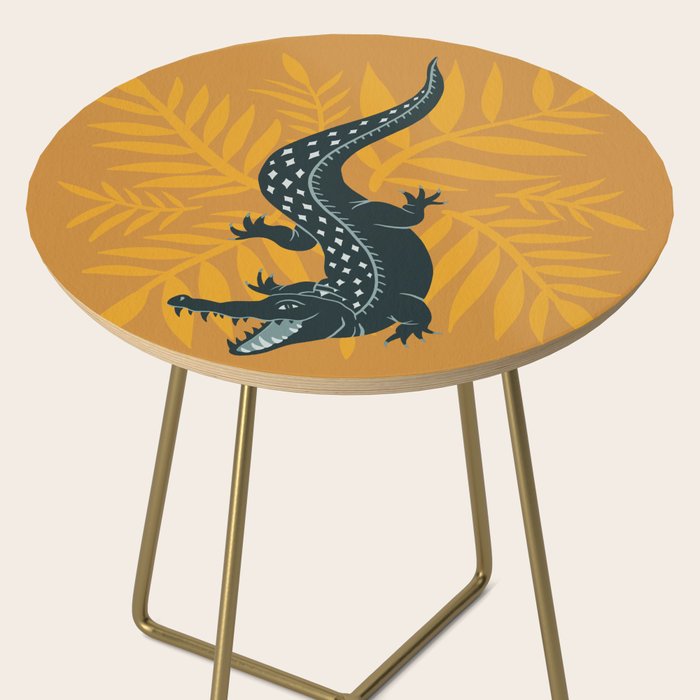 Crocodile - Teal & Ochre Side Table Gallery Image 2
