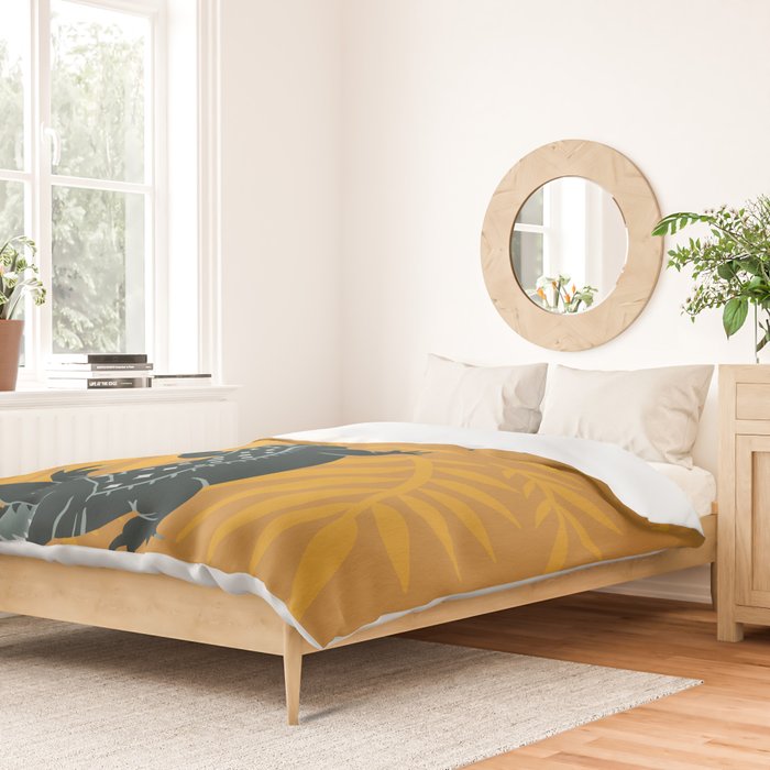 Crocodile - Teal & Ochre Duvet Cover Gallery Image 2