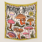 Mushrooms of Indiana Wall Tapestry Gallery Image 4