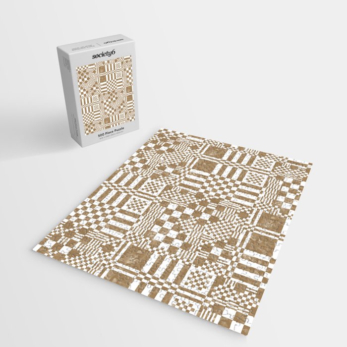 Warm Vintage Checks Jigsaw Puzzle Gallery Image 2