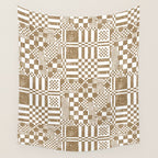 Warm Vintage Checks Wall Tapestry Gallery Image 4