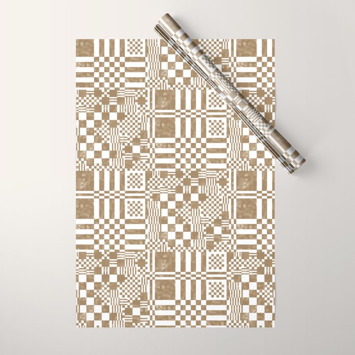 Warm Vintage Checks Wrapping Paper Gallery Image 1
