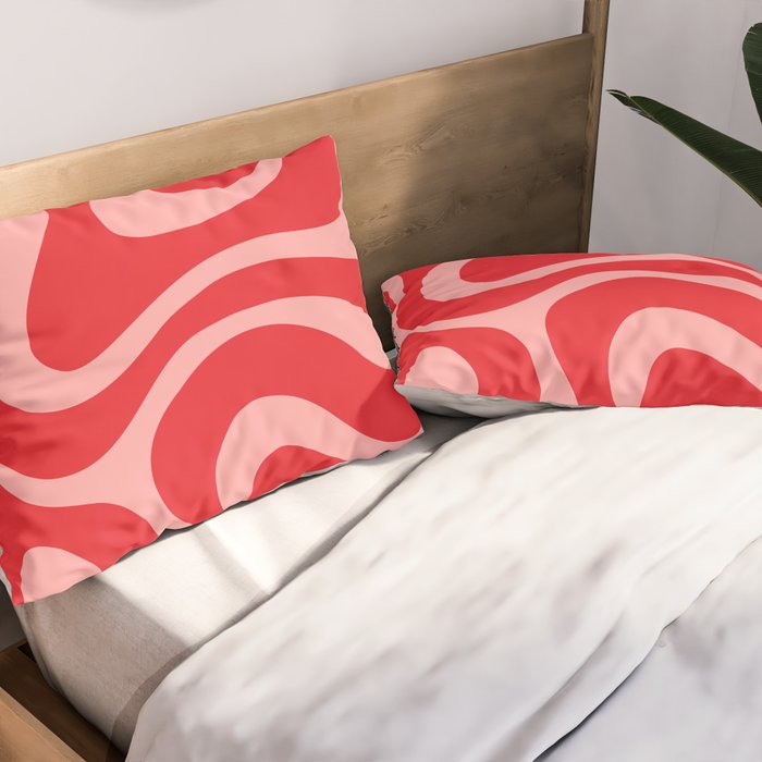 Warped Swirl Marble Pattern (red/pink) Pillow Sham Gallery Image 2