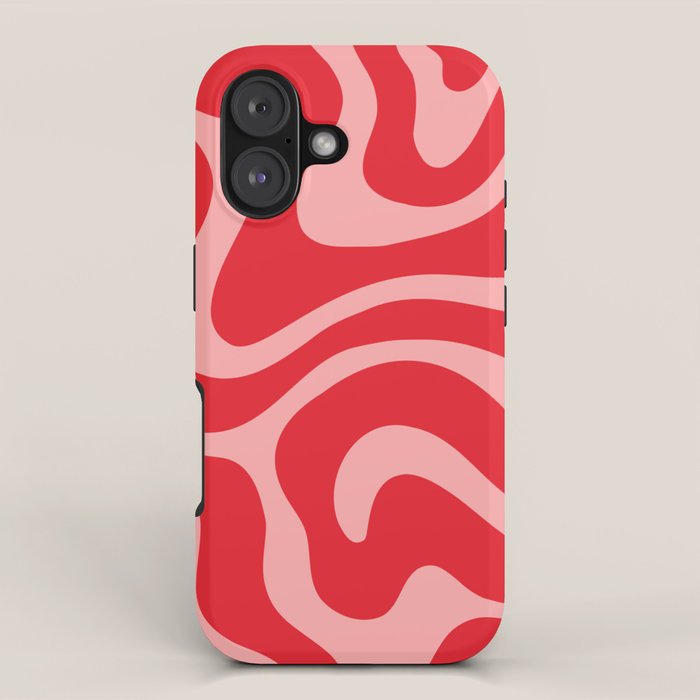 Warped Swirl Marble Pattern (red/pink) iPhone Case Gallery Image 1