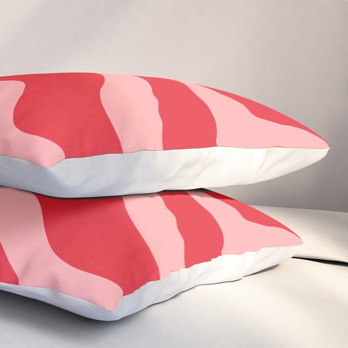 Warped Swirl Marble Pattern (red/pink) Pillow Sham Gallery Image 3