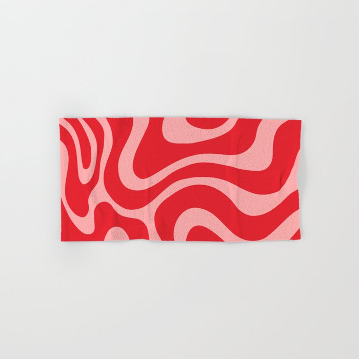 Warped Swirl Marble Pattern (red/pink) Bath Towel Gallery Image 1
