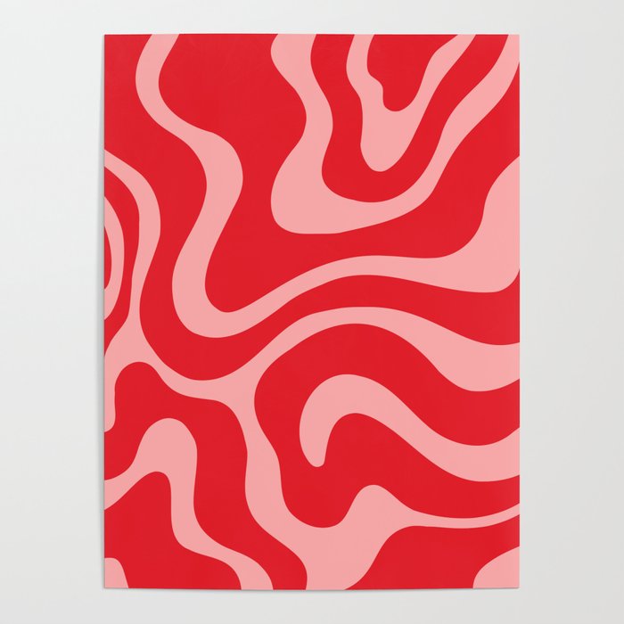 Warped Swirl Marble Pattern (red/pink) Poster Gallery Image 4