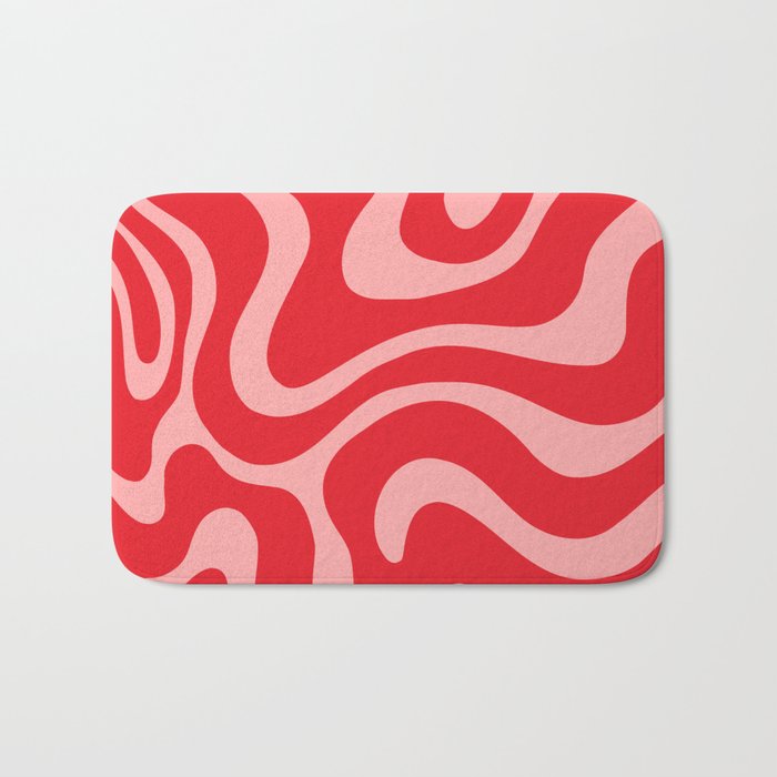 Warped Swirl Marble Pattern (red/pink) Bath Mat Gallery Image 1