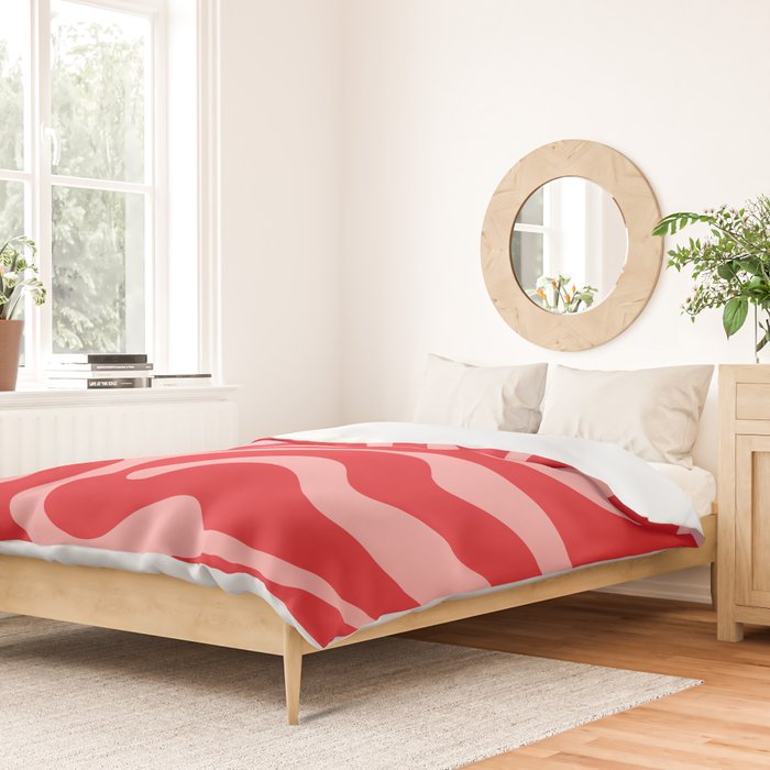 Warped Swirl Marble Pattern (red/pink) Duvet Cover Gallery Image 2