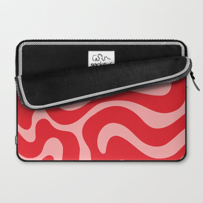 Warped Swirl Marble Pattern (red/pink) Laptop Sleeve Gallery Image 2