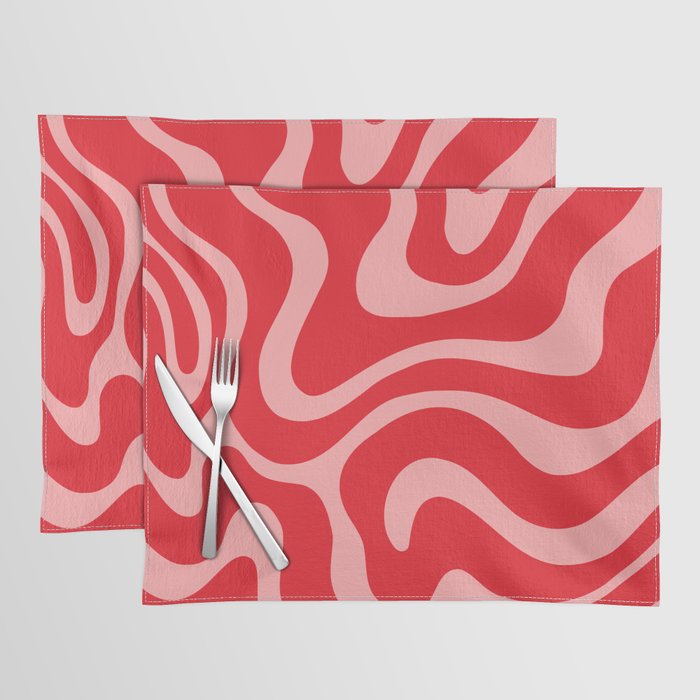 Warped Swirl Marble Pattern (red/pink) Placemat Gallery Image 1