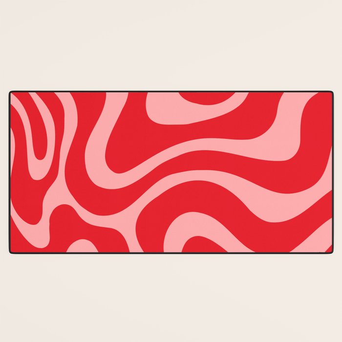 Warped Swirl Marble Pattern (red/pink) Desk Mat Gallery Image 3