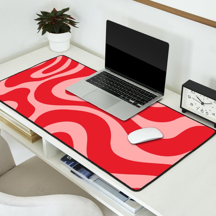 Warped Swirl Marble Pattern (red/pink) Desk Mat Gallery Image 2