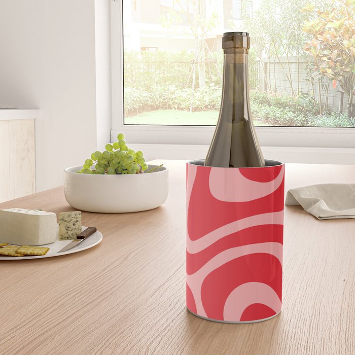 Warped Swirl Marble Pattern (red/pink) Wine Chiller Gallery Image 4