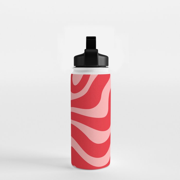 Warped Swirl Marble Pattern (red/pink) Water Bottle Gallery Image 2