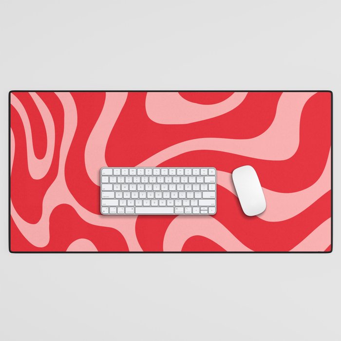 Warped Swirl Marble Pattern (red/pink) Desk Mat Gallery Image 1