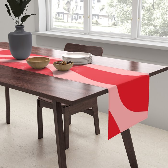 Warped Swirl Marble Pattern (red/pink) Table Runner Gallery Image 2