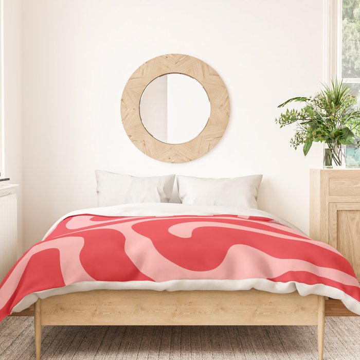 Warped Swirl Marble Pattern (red/pink) Duvet Cover Gallery Image 3