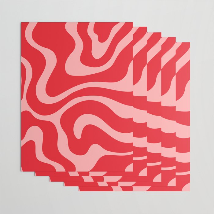 Warped Swirl Marble Pattern (red/pink) Wrapping Paper Gallery Image 3
