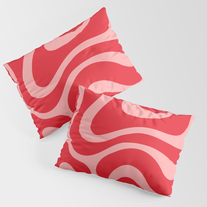 Warped Swirl Marble Pattern (red/pink) Pillow Sham Gallery Image 1