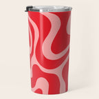 Warped Swirl Marble Pattern (red/pink) Travel Mug Gallery Image 3