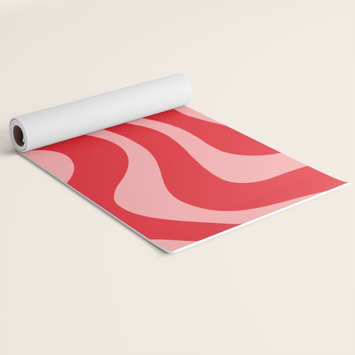 Warped Swirl Marble Pattern (red/pink) Yoga Mat Gallery Image 2