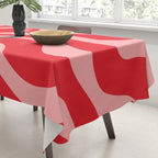 Warped Swirl Marble Pattern (red/pink) Tablecloth Gallery Image 3
