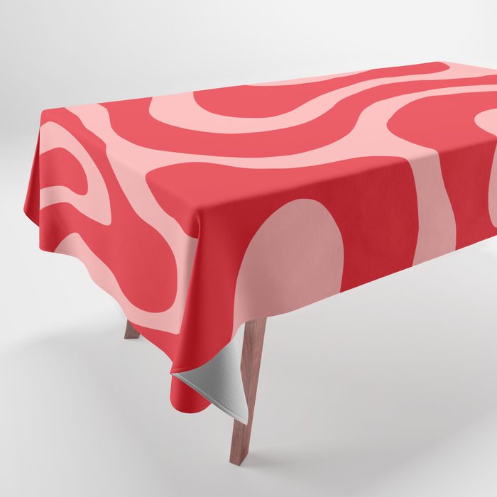 Warped Swirl Marble Pattern (red/pink) Tablecloth Gallery Image 1