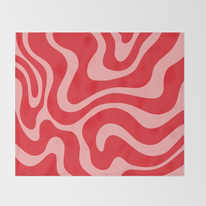 Warped Swirl Marble Pattern (red/pink) Throw Blanket Gallery Image 2