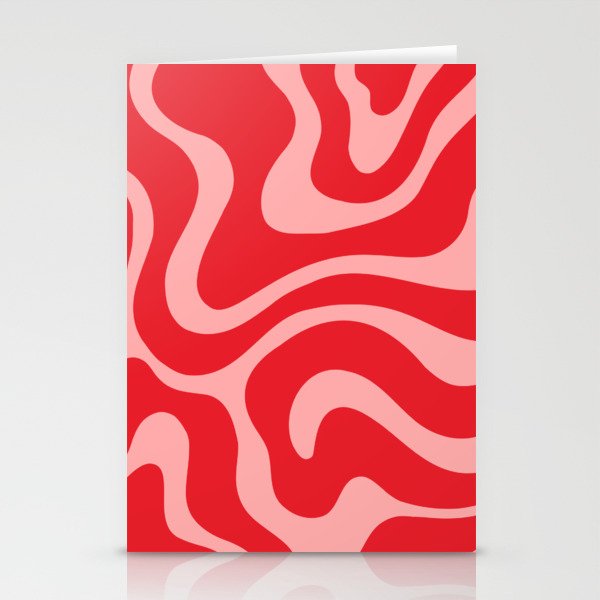 Warped Swirl Marble Pattern (red/pink) Stationery Card Gallery Image 1