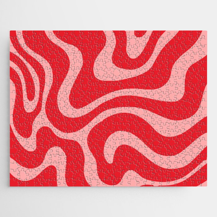 Warped Swirl Marble Pattern (red/pink) Jigsaw Puzzle Gallery Image 1