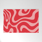 Warped Swirl Marble Pattern (red/pink) Welcome Mat Gallery Image 1