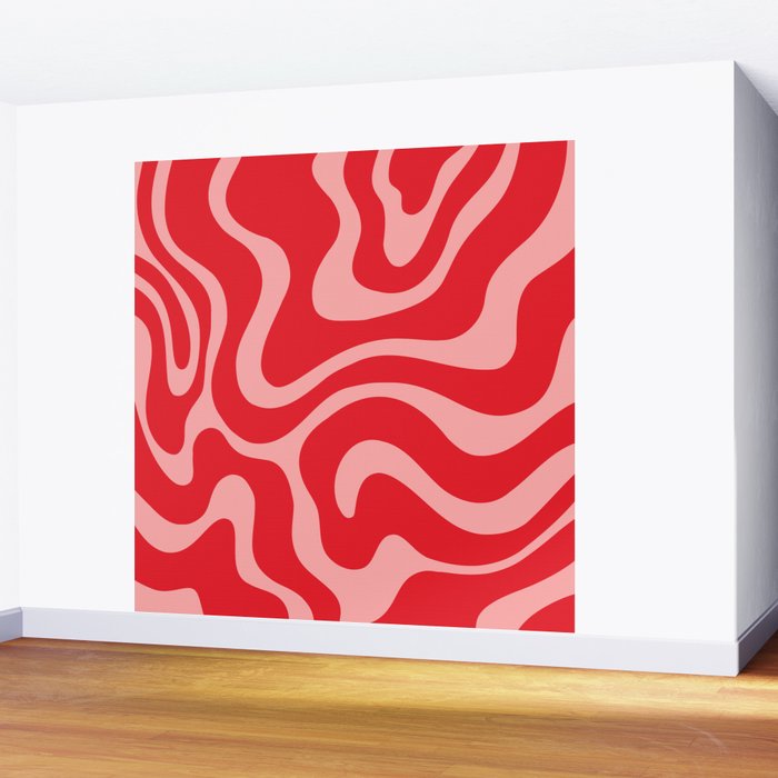 Warped Swirl Marble Pattern (red/pink) Wall Mural Gallery Image 2
