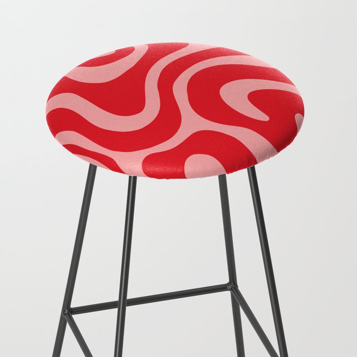 Warped Swirl Marble Pattern (red/pink) Stool Gallery Image 2