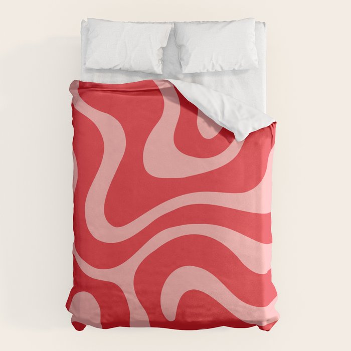 Warped Swirl Marble Pattern (red/pink) Duvet Cover Gallery Image 6