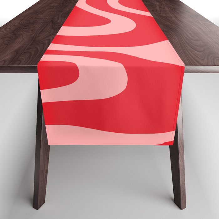Warped Swirl Marble Pattern (red/pink) Table Runner Gallery Image 1