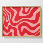 Warped Swirl Marble Pattern (red/pink) Serving Tray Gallery Image 1