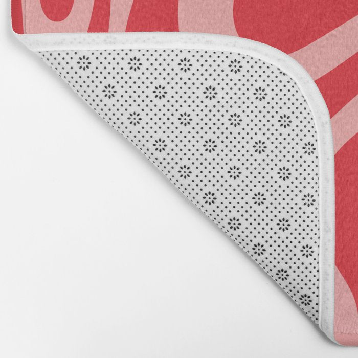 Warped Swirl Marble Pattern (red/pink) Bath Mat Gallery Image 2