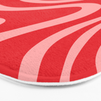 Warped Swirl Marble Pattern (red/pink) Bath Mat Gallery Image 3