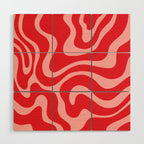 Warped Swirl Marble Pattern (red/pink) Wood Wall Art Gallery Image 1