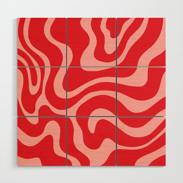 Warped Swirl Marble Pattern (red/pink) Wood Wall Art Gallery Image 1